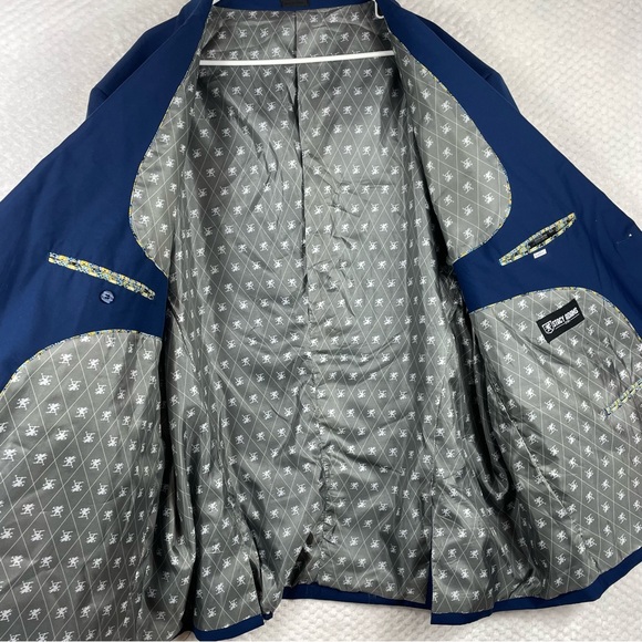 Stacy Adams Navy Blue Men’s Coat Blazer Suit Size 62L - Picture 3 of 14